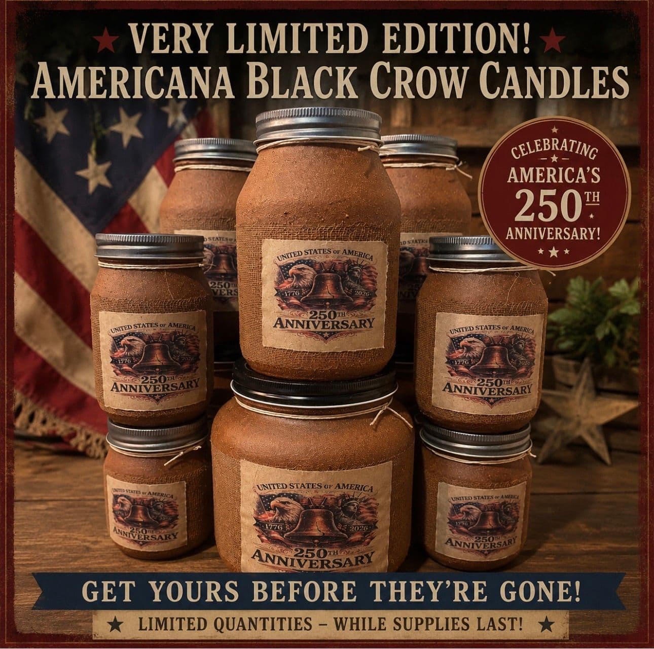 Americana Black Crow Candles